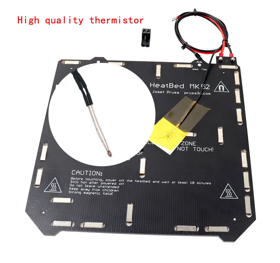 Prusa i3 MK2.5 3d принтер MK52 с подогревом 12V в собранном виде, N35UH магниты, кабель питания, Термистор, текстиль рукав mk2.5 радиатор