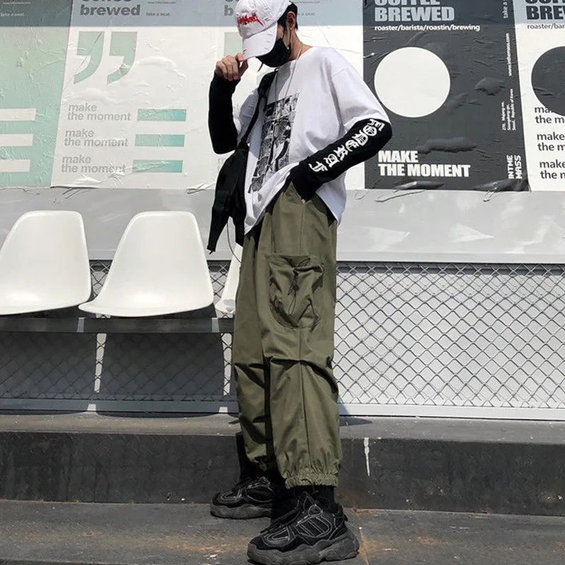 Шаровары с карманами для мужчин и женщин модные минималистичные уличные штаны