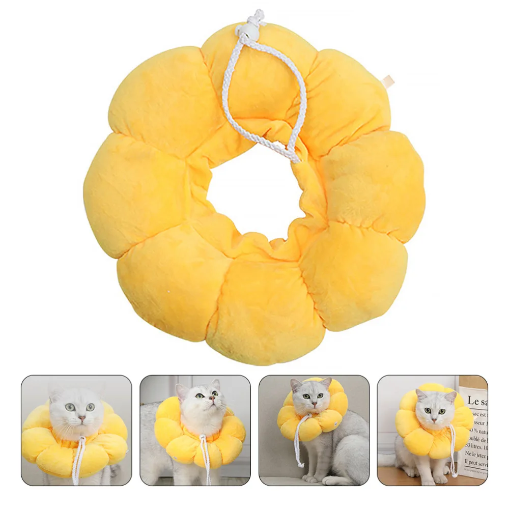 

Pet Elizabeth Circle Cat Wound Healing Anti Bite Sun Flower Collar