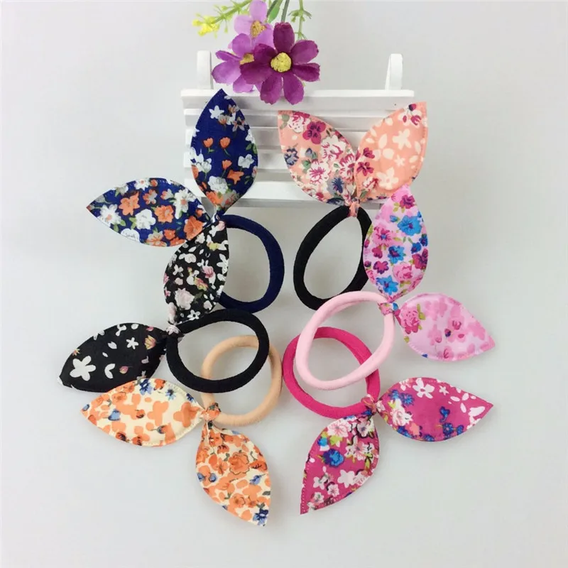 10 шт. Женские аксессуары для волос милые цветочные банты эластичные повязки
