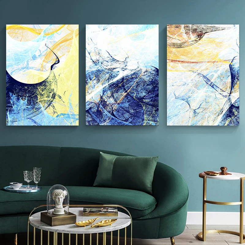 Геометрические линии Абстрактный реализм настенное Искусство Холст Плакаты и