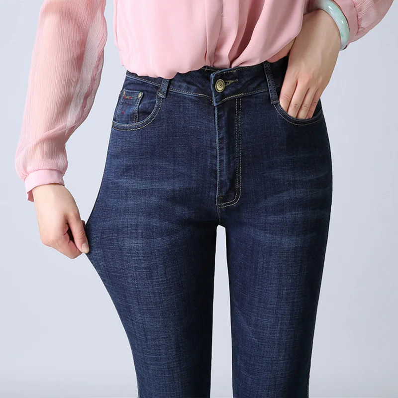 

Jbersee Autumn Winter High Waist Skinny Jeans Woman Vaqueros Push up Ladies Jeans Elastic Mom Jeans Stretch Women Jeans mujer