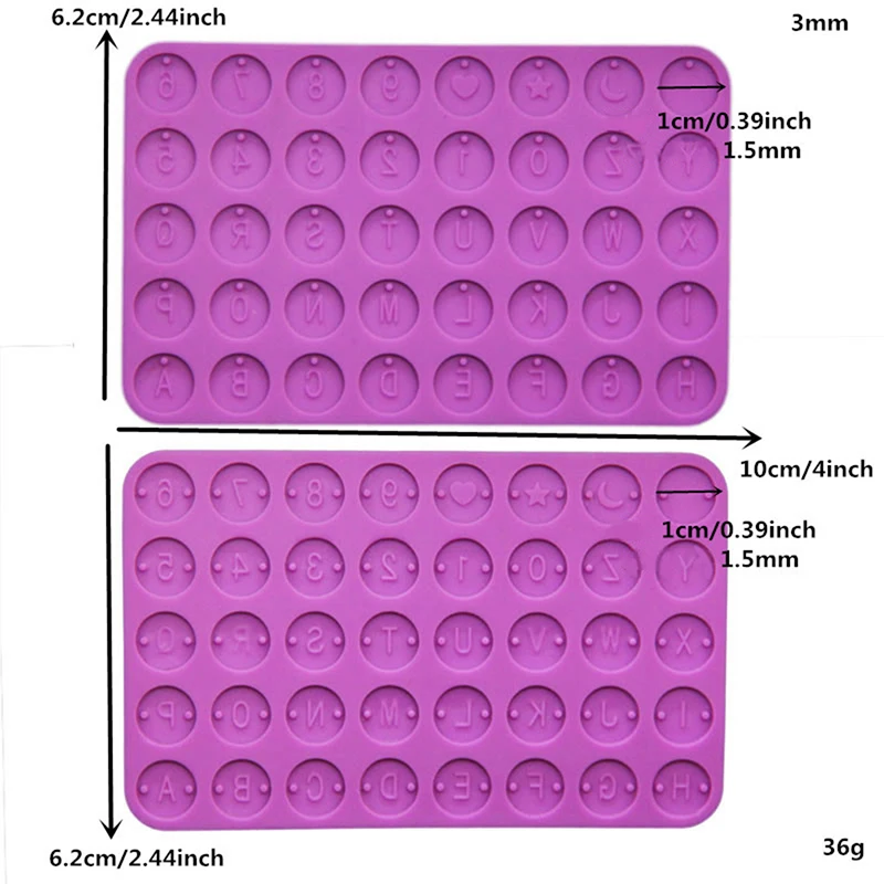 

DIY Letter Number Round Discs Mold Jewelry Initial Letter Round Resin Mould