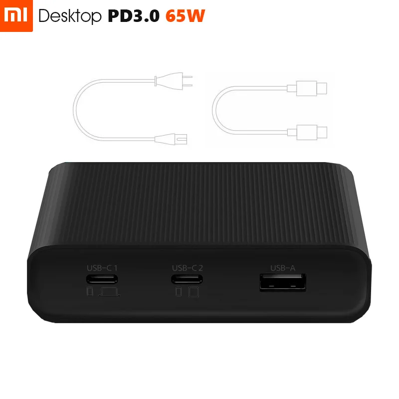 Xiaomi ZMI Настольный Зарядное устройство 65 Вт PD3.0 3 Порты и разъёмы USB 2C1A для Android iOS переключатель PD 3,0 QC Max соло c1-65w c2-18w A-18w
