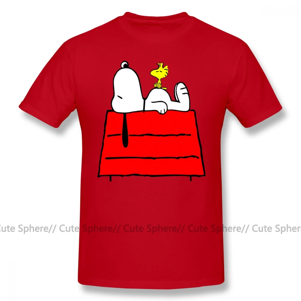 Футболка Peanuts Chill Out, Классическая футболка большого размера, 100 хлопок, графическая, с коротким рукавом, Мужская отличная футболка - Цвет: Red