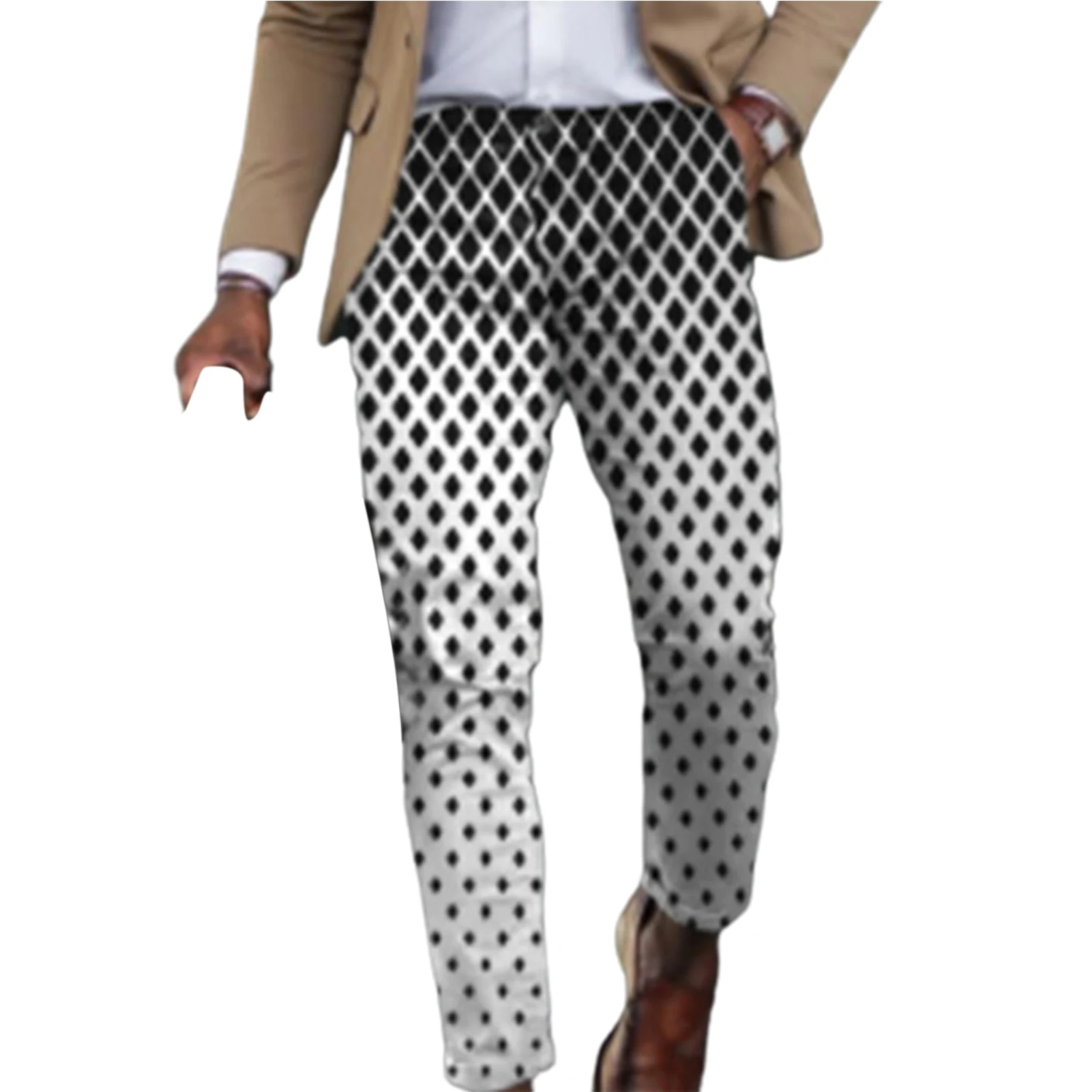 Брюки мужские клетчатые с принтом весна-осень | Мужская одежда