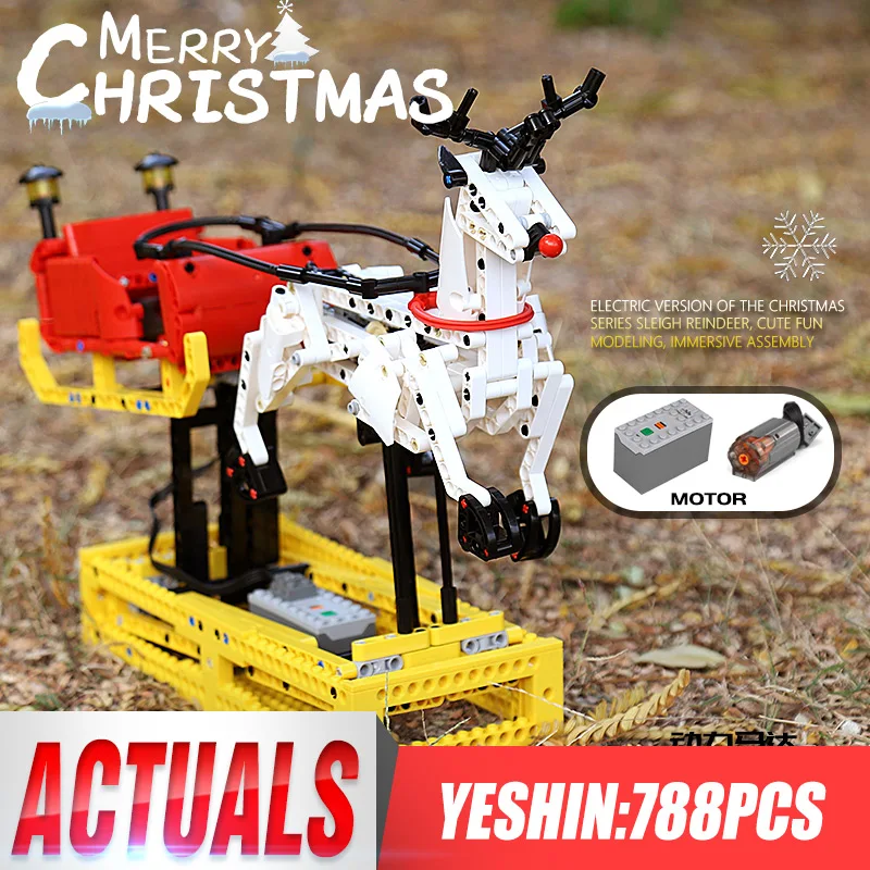 

Mould King 10010 Creative Toys The MOC-4121 Christmas Santa Reindeer Sleigh Building Blocks Assembly Bricks Kids Christmas Gifts