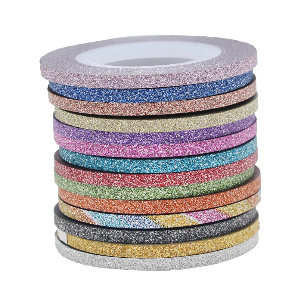 Модный лак для ногтей 1 мм наращивания с клейкой лентой серебристый розовое