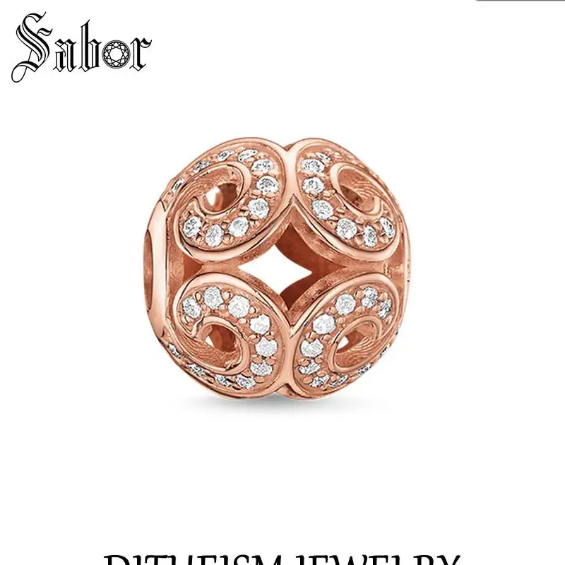 Аксессуары сделай сам бусины в виде Розы с отверстием 3 мм новое Серебряное