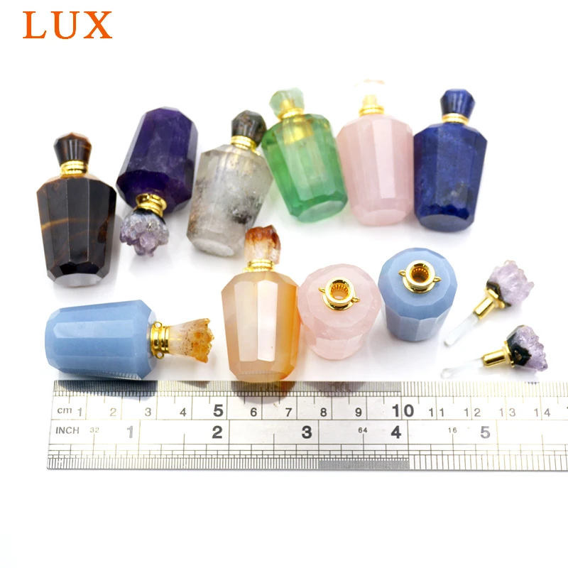 Натуральный розовый quartzs Аметист драгоценные камни эфирные масла флакон духов