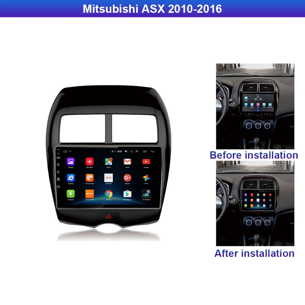Автомобильный мультимедийный Dvd плеер R Way на Android с Gps для Mitsubishi ASX / Peugeot 4008 2010 2011 2016