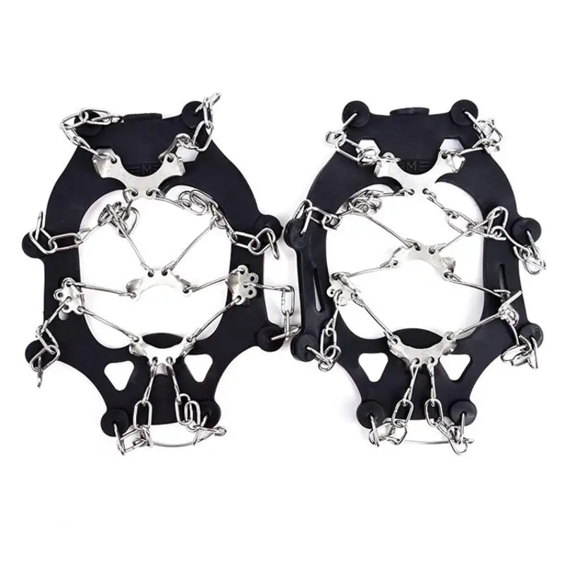 

1pair 8 Teeth Crampons Chain Anti-Slip Shoe Cover Snow Ice Spikes Grippers Outdoor Climbing Hiking Skiing Accessories