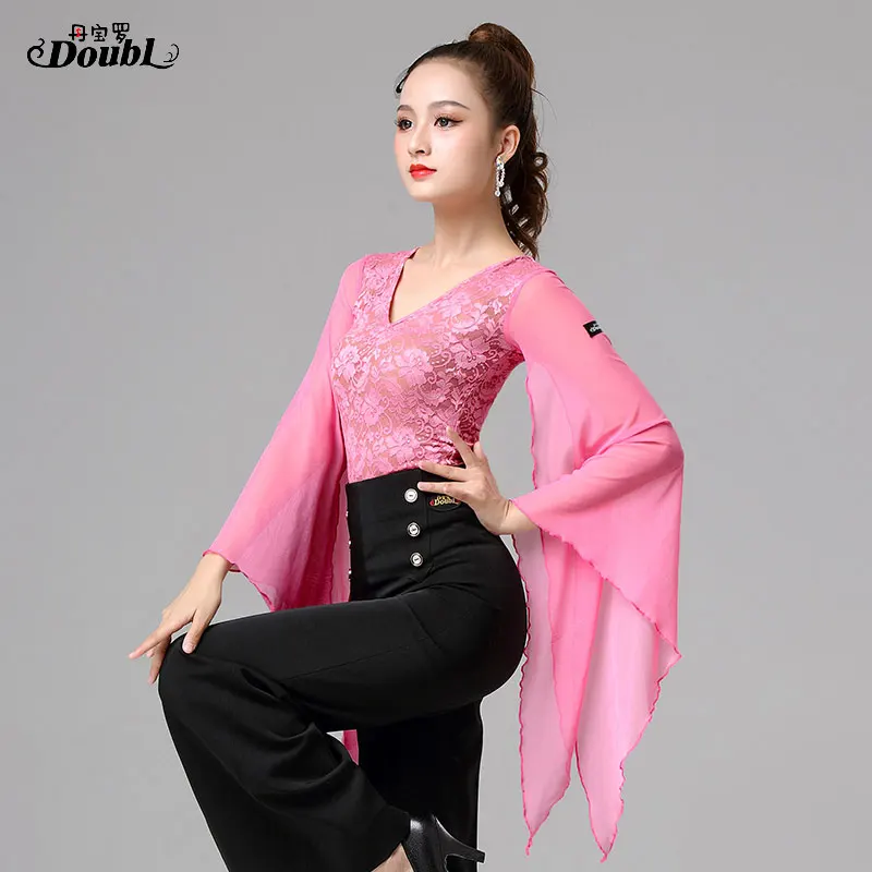 Топ женский для латиноамериканских танцев с длинным рукавом|Бальные танцы| |