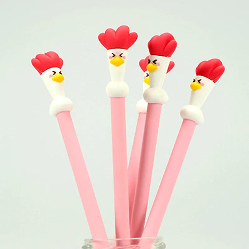 

24 pcs Creative cock gel pen small bird cute cartoon office pen student stationery pens for school materiais escolares