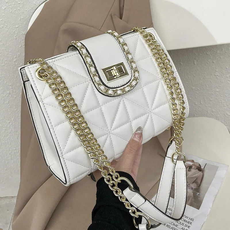 

Luxury Women Shoulder Bag Classic Pu Leather Totes Bag Fashion Quilted Chain Crossbody Bags High Quality New Women Satchel