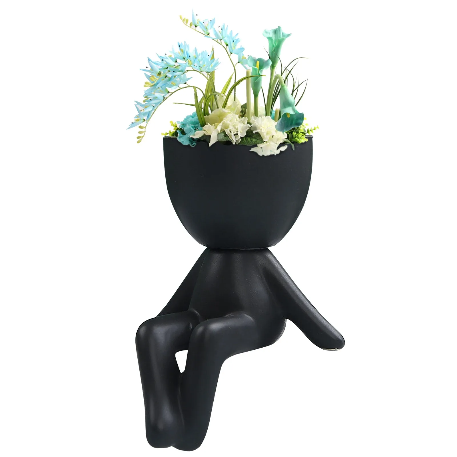 Мини бонсай головка волос Керамика завод сад кукла на дерево горшок с травой