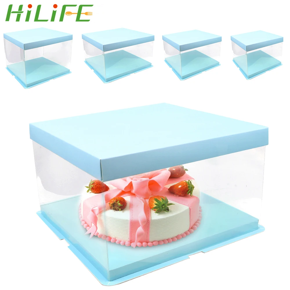 Коробка для домашних пирожных HILIFE 1 шт. 6/8/10 дюймов прозрачная квадратная коробка