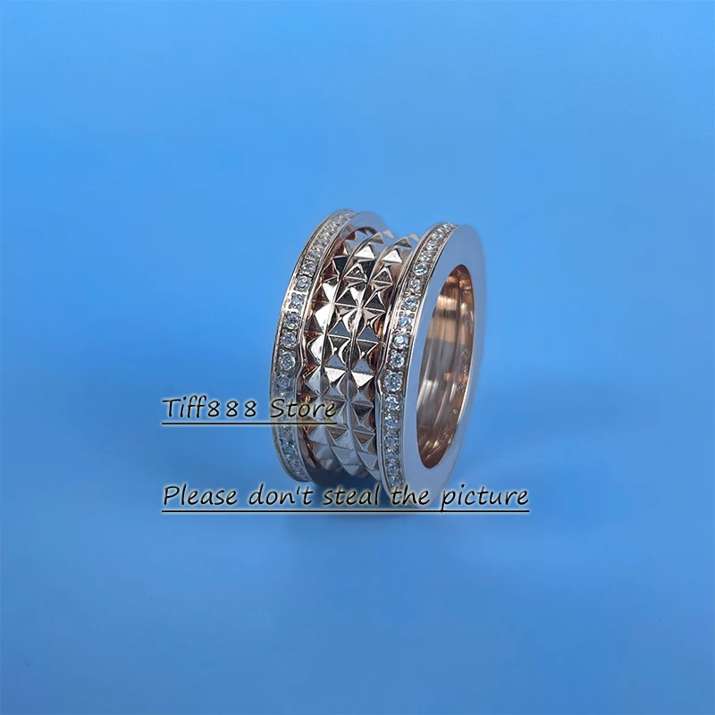 

Anillo de diamantes de estilo clsico, anillo de estilo original S925 con logotipo claro tallado, anillo de joyera de moda