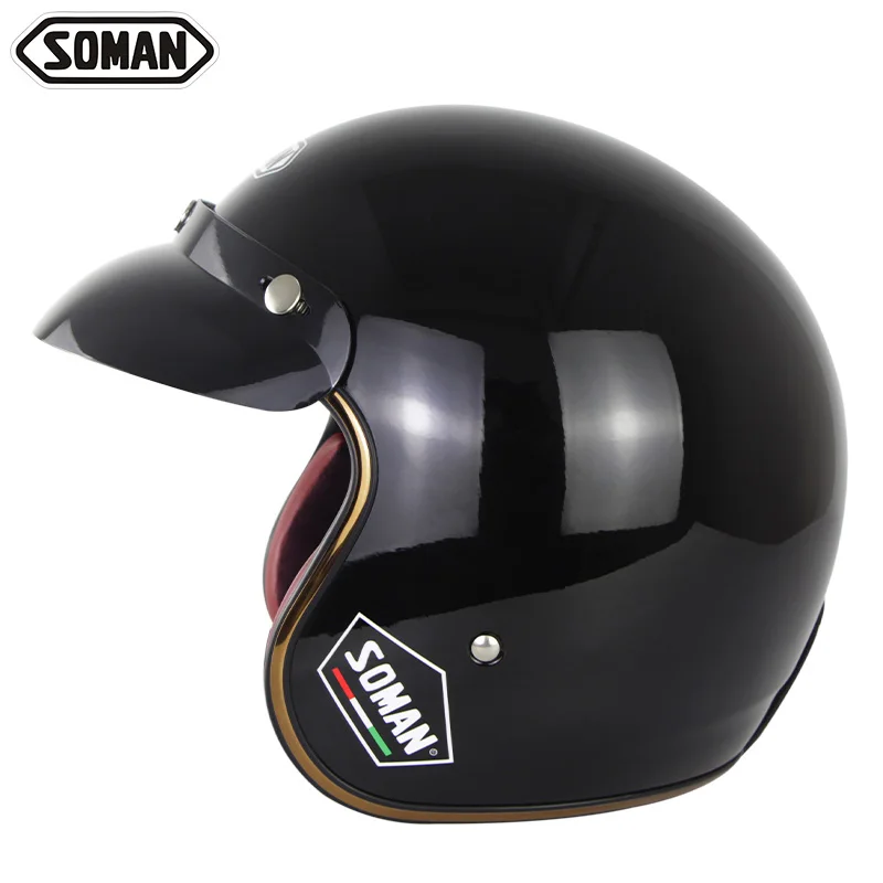 

Casque Trotinette Electrique Open Face Chopper Helmet DOT 3/4 Motorad Helm Classic Motorcycles Crash Helmet Helmet Capacete Helm