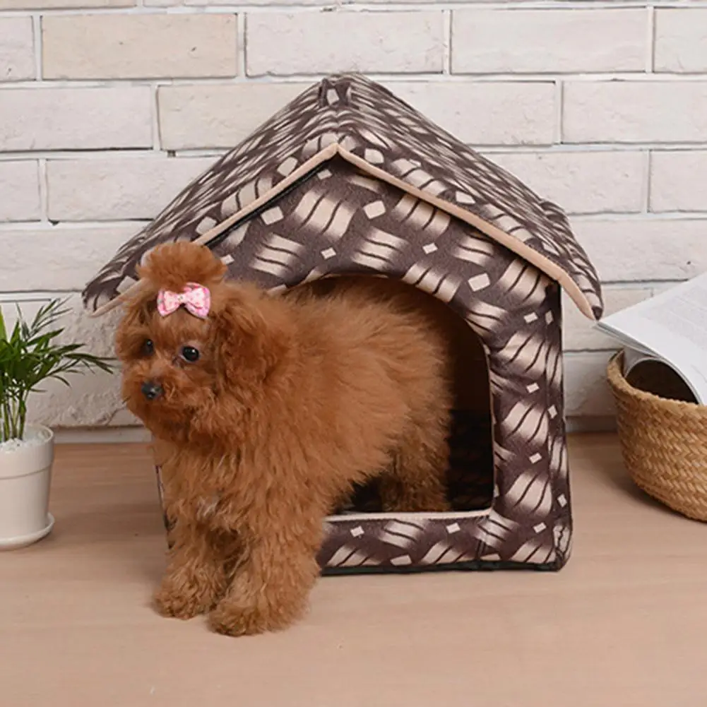 

Comfortable Dog Nest Pet Cat Winter Warm Sleeping House Cute Printed Pattern Soft Bed For Kitten Puppy Pet Supplies