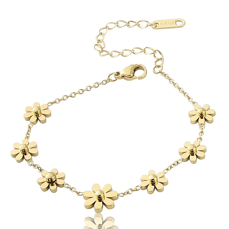

Fashion Stainless Steel Jewelry Plant Seven Chrysanthemum Bracelet,Bangle For Women's Love Gift Wholesale SL0001