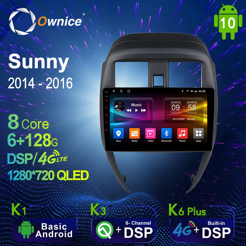 Ownice 1280*720 Android 10 0 K3 K6 плюс Автомобильный мультимедийный авто радио для Nissan Sunny 2014 2017