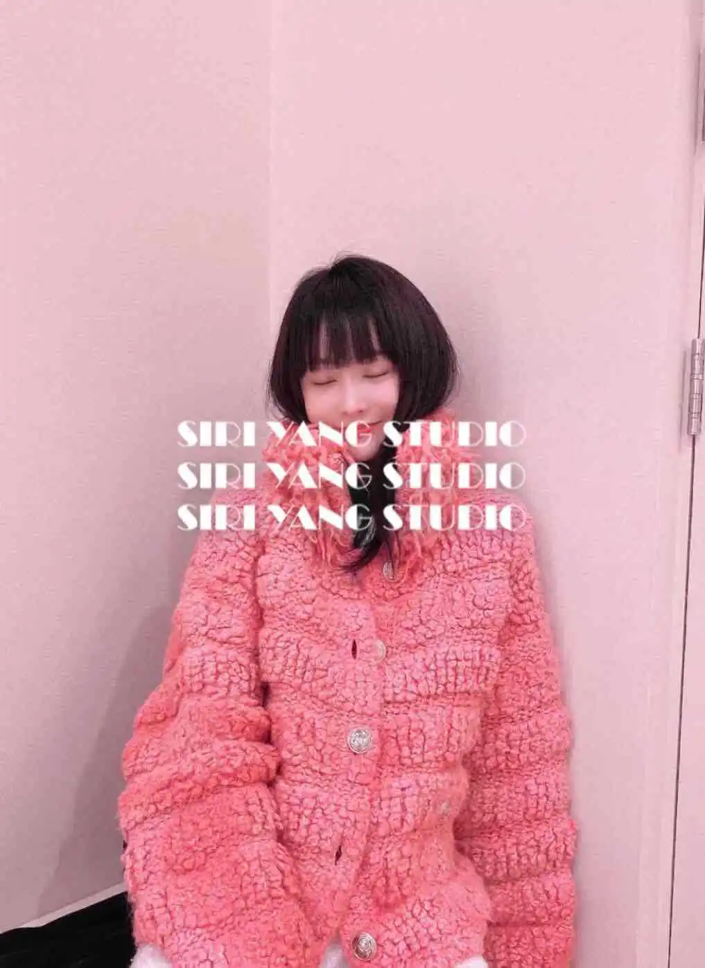 

Woolen Pink Knitted Casual Heavy Cardigan Sweater for Woman Autumn Winter Designer Luxury Female Clothing Streetwear