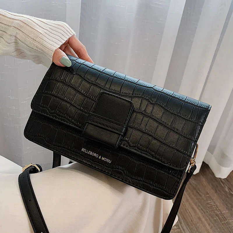 Новая маленькая сумка женская 2019 осень и зима личность с каменным узором кожаные