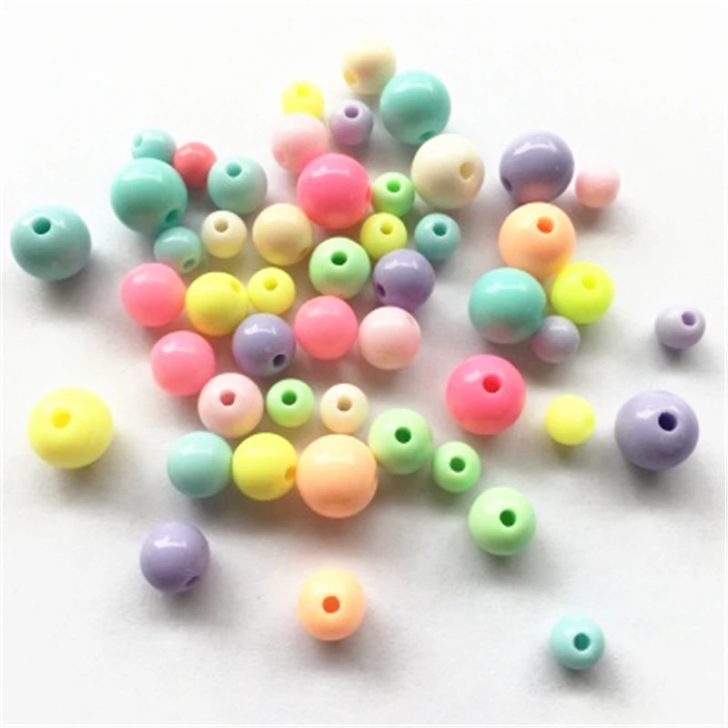 Популярные детские акриловые бусины для поделок сделай сам круглые ленты