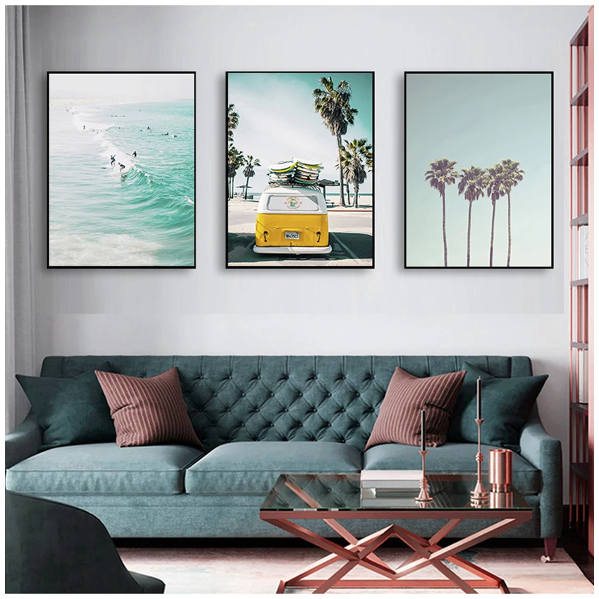 Принты для украшения берега картины гостиной набор печати на стене в Калифорнии