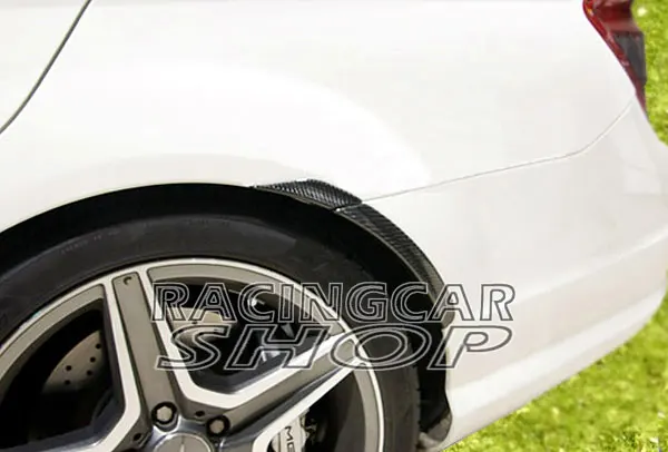 AMG стиль Настоящее углеродное волокно колесо дуговое отделка спойлер для BENZ W204 C