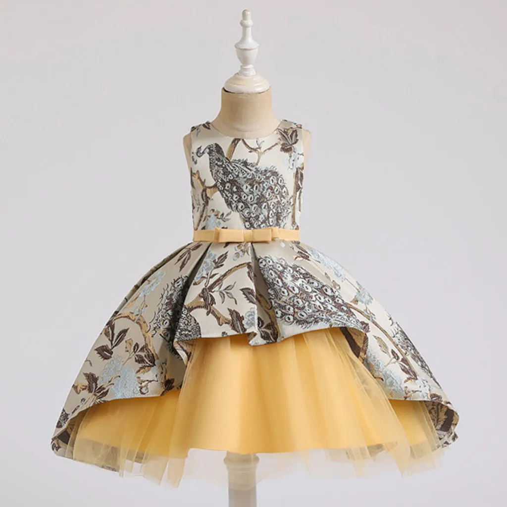 Детское платье-пачка с цветочным рисунком Платье принцессы для дня рождения