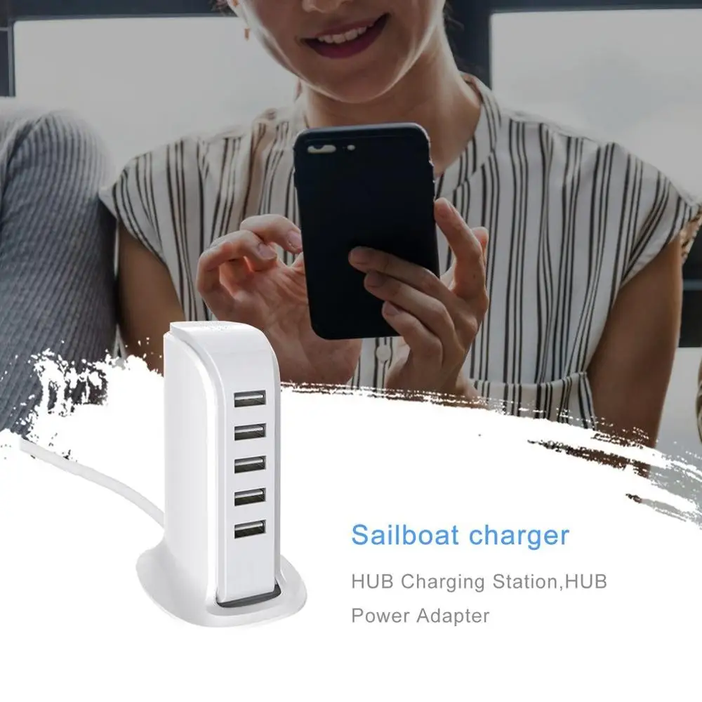 

5 Port USB Charger 4A Multi-Port Plug for HUB Charging Station Power Adapter Universal Mobile Phone Desktop Wall Home