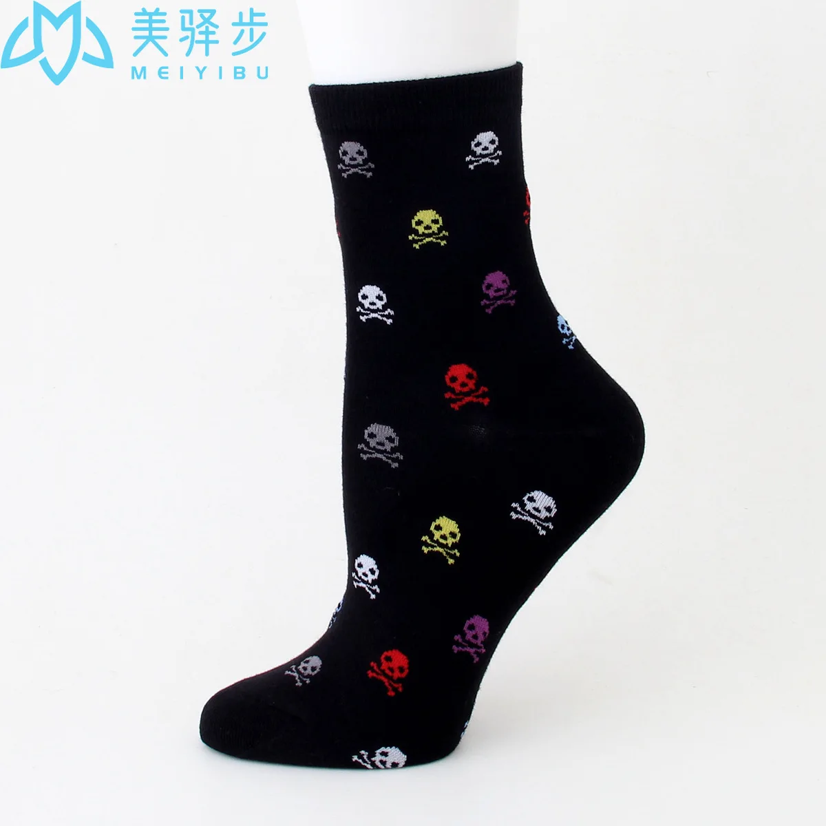 12 Pairs Per Set Korean Women's Socks Cartoon Skull Sweat-absorbent Ladies Socks