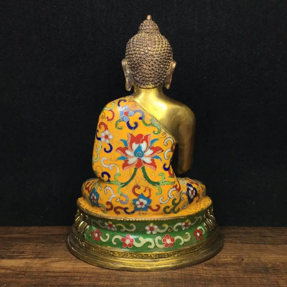 

wedding decoration 8 Tibet Temple Pure copper cloisonne filigree enamel color Shakyamuni pharmacist Buddha Buddha statue