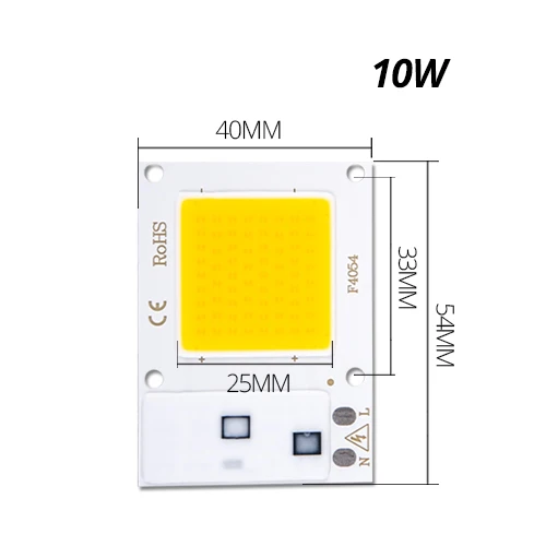 COB 10W Светодиодный светильник лампы COB светодиодный чип 220V 50W 30W 20W 10W Luces СВЕТОДИОДНЫЙ матричный для Точечный светильник потолочные светильник не нужен драйвер DIY прямоугольные диод - Испускаемый цвет: COB 10W
