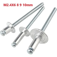 m2 4 aluminium mushroon head break mandrel blind rivets 2 4mm x 6 8 9 10mm nail pop rivet for furniture car aircraft
