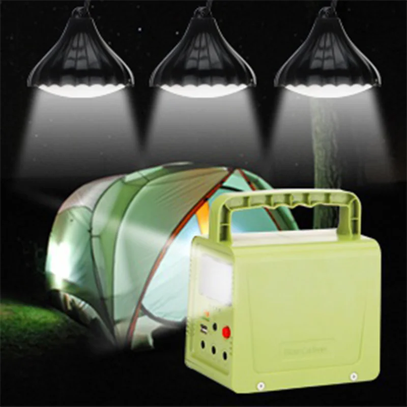 

18W Solar Panel Power Storage Generator Home System Kit 5V USB Charger Portable Solar Generator System Outdoor Garden Lighting