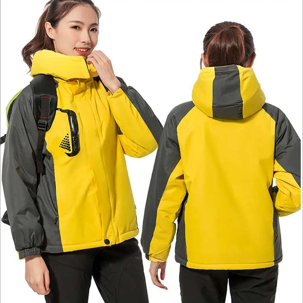 Плюс бархатная Толстая Мужская и женская зимняя одежда ветрозащитная