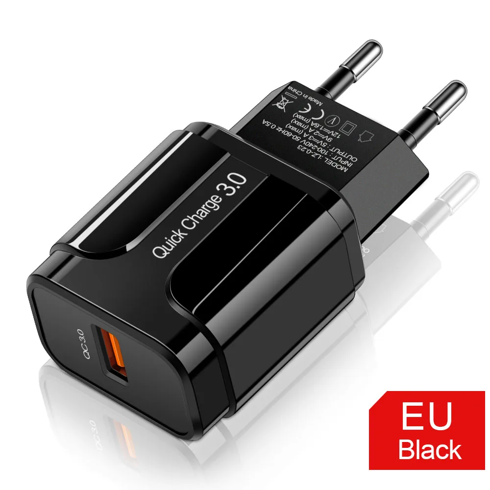 EU Black USB Charger OLAF Быстрая зарядка 3,0 USB зарядное устройство для Мобильный телефон Huawei настенное зарядное устройство для iPhone QC 4,0 Быстрая зарядка ЕС США адаптер для samsung A50 - Тип штекера: EU Black USB Charger
