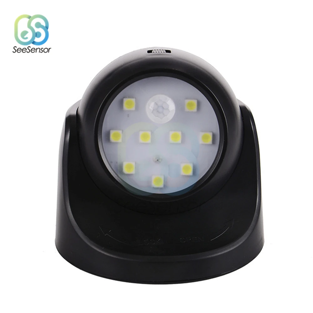 Светильник с 9 светодиодами и пассивным инфракрасным датчиком движения