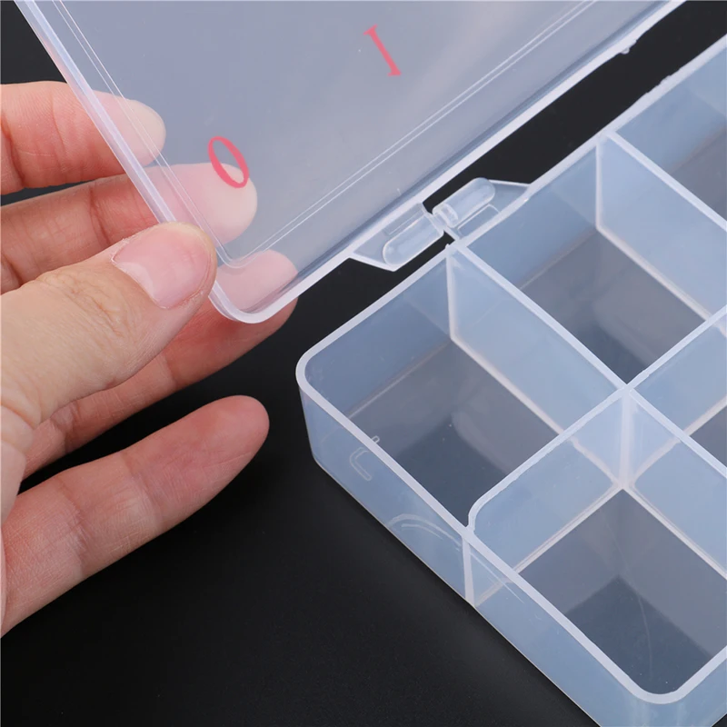 10/11 Acrylic Plastic False Nail Tips Storage Box Natural Cells Fake Manicure Translucent Case Tool | Красота и здоровье