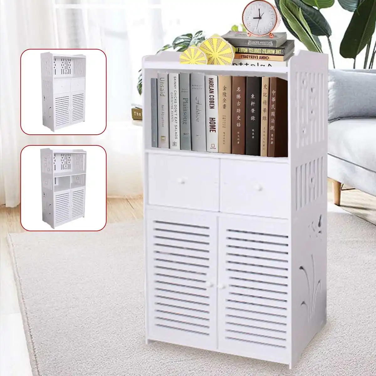 

Bathroom Cabinet Floor Stand Bathroom Toilet Furniture Cabinet Wood-Plastic Cupboard Shelf Cosmetic 50x27x90cm Bathroom Cabinets