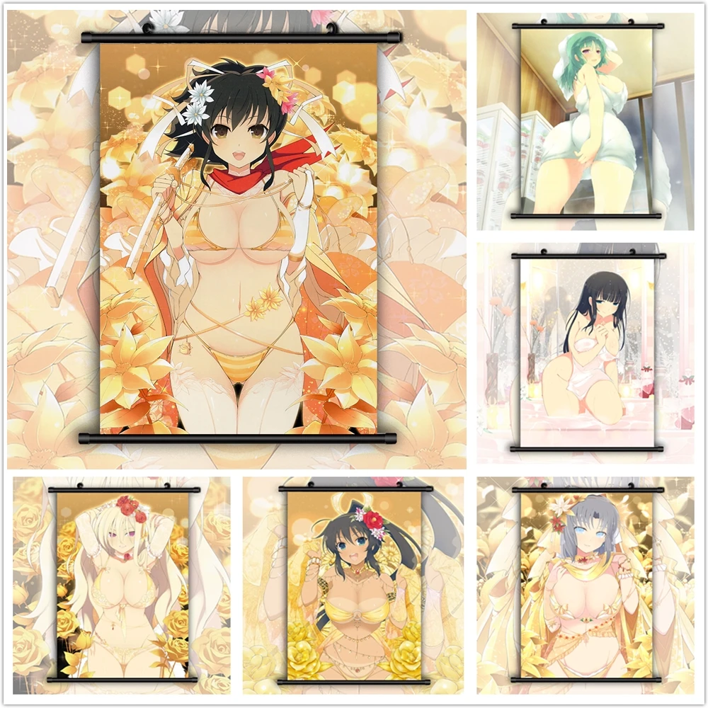 Банный халат Senran Kagura свадебное платье Аниме Манга HD печать настенный постер
