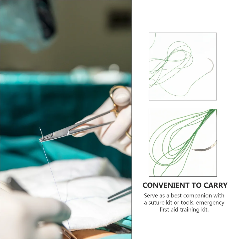 

12 Pcs Suture Thread with Needle Practice Suturing Camping Survival Demo Device