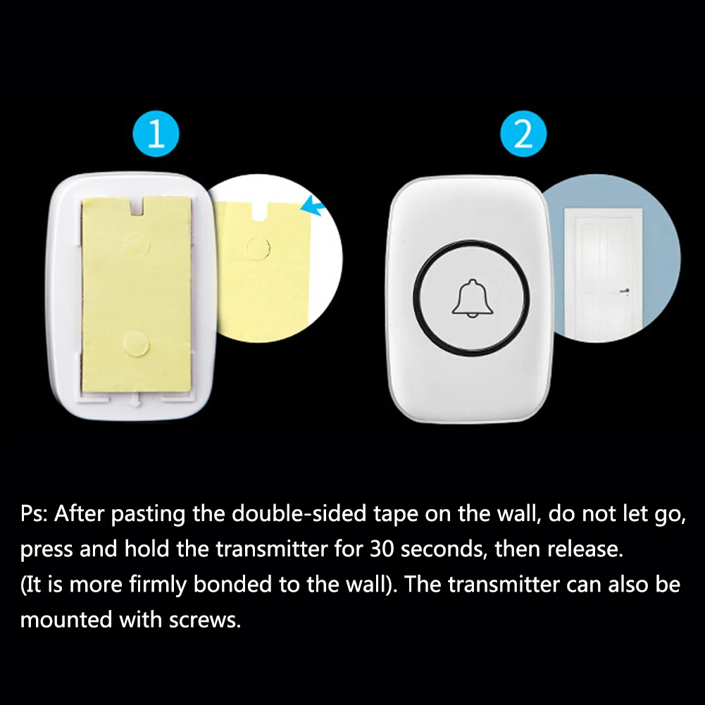 

Wireless Doorbell 984-ft Range Plug-In Receiver with 36 Door Bell Chimes, 4 Volume Adjustment