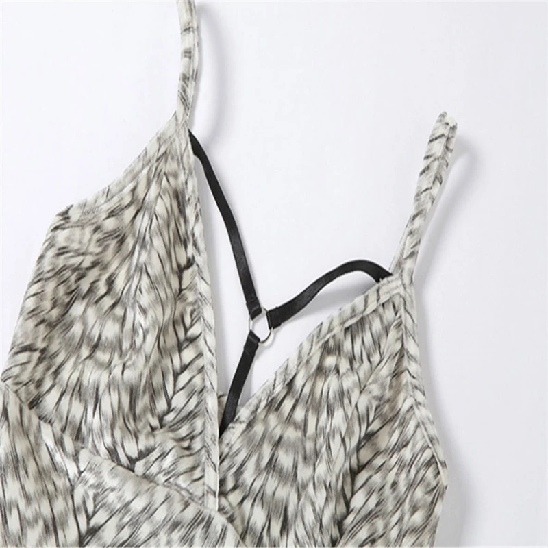 

Women's Sexy Leopard Print Lace Crop Top Sexy Strap Tank Tops Camisole Shirt