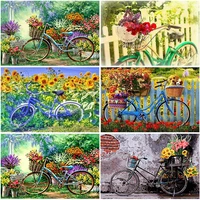 5d diamond painting flower bicycle full squareround drill scenery diamond embroidery cross stitch mosaic crafts kit home decor