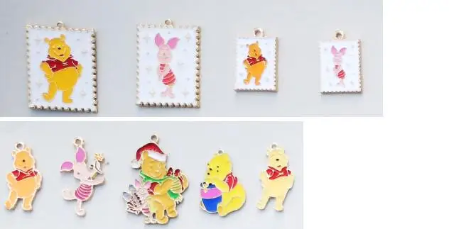 10 шт мультфильм фоторамка свиньи медведи ожерелье цепочка для ключей