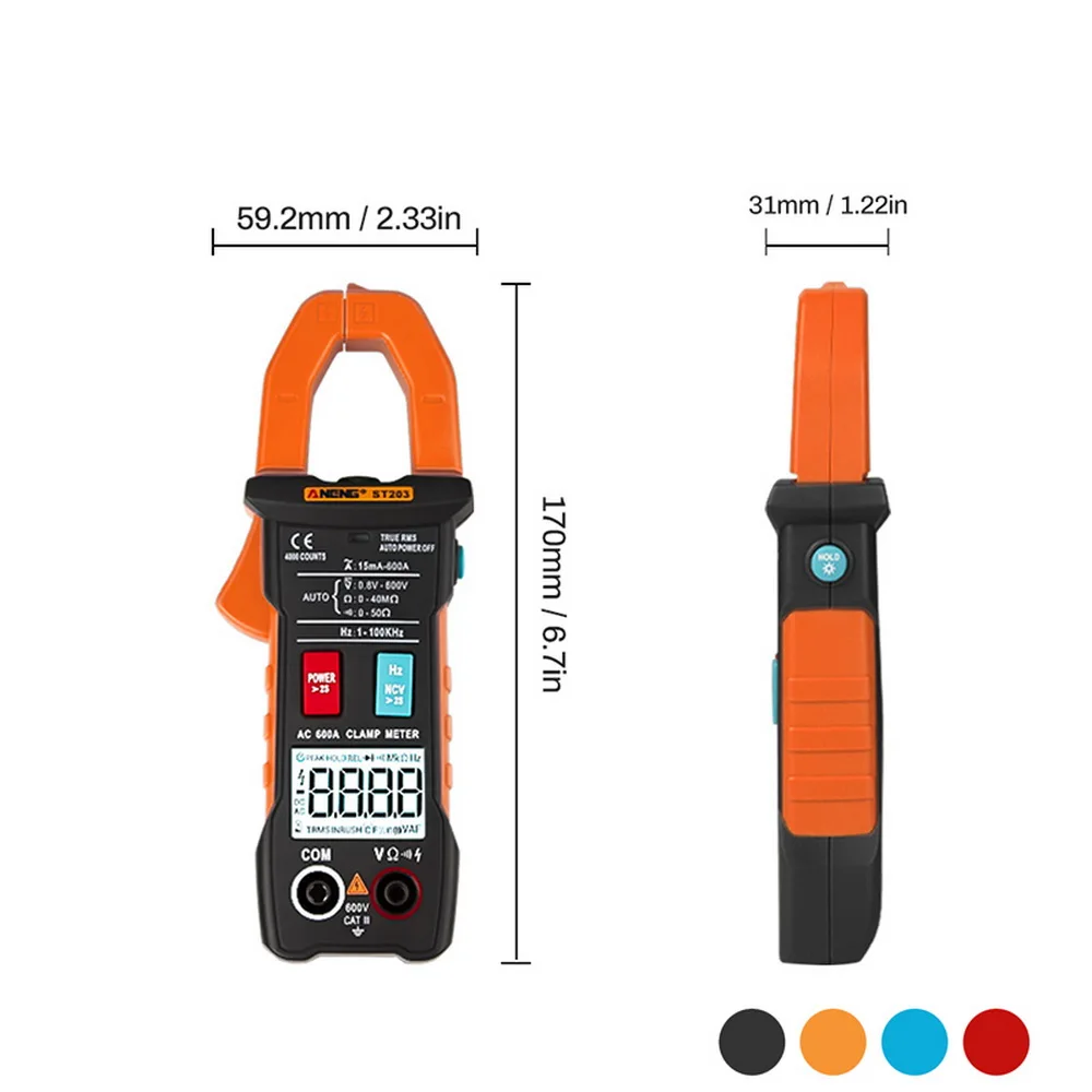 Цифровой мультиметр ST203 портативный измеритель Зажим постоянного/переменного